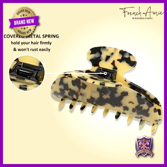 Large 4.25 Inch Handmade Celluloid Hair Claw Clip Strong Grip No Slip main image 7